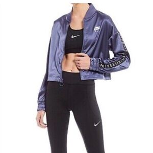 New Nike Air CV8582-557 Women's Satin Track Jacket  Size MEDIUM M Purple BLUE